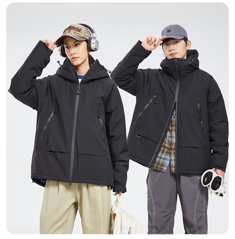 Bx He Tong Hooded Waterproof Jacket – Unisex Autumn Cardigan for Outdoor Activities - Image 1